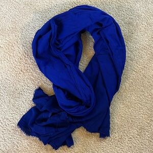 Moroccan hand dyed vibrant blue scarf